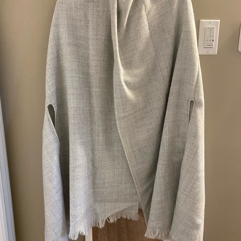 Aerie Gray Fringed Wrap Shawl